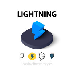 Lightning icon in different style vector