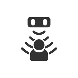 motion sensor icon in flat style waves vector image