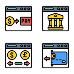 payment gateway icon set 2 related vector image