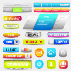 collection of web buttons elements set vector image