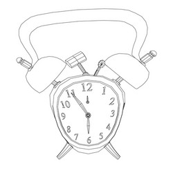 contour a table clock with an alarm vector image