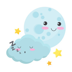 Cute sun and cloud Royalty Free Vector Image - VectorStock