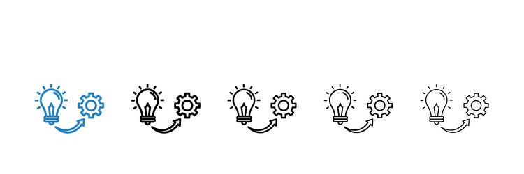 implementation icon set on white background vector image