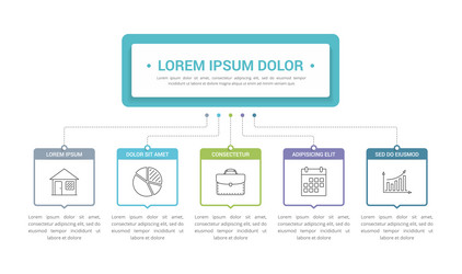 Process Flowchart Template - 5 Steps vector image