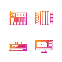 set line video recorder or editor software vector image
