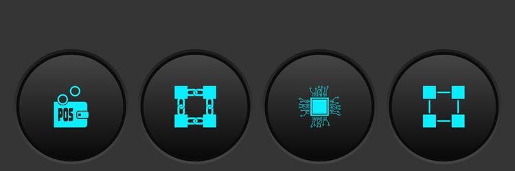 set proof of stake blockchain technology vector image
