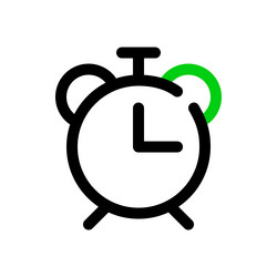 Simple line art alarm clock icon pixel perfect vector