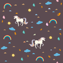 unicorn seamless pattern with decorative elements vector image