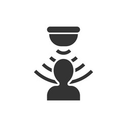 motion sensor icon in flat style waves vector image