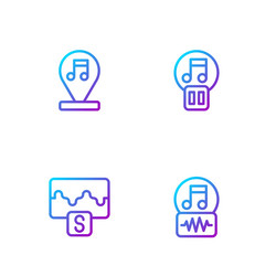 set line music note tone wave equalizer vector image