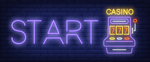 Start casino neon sign vector