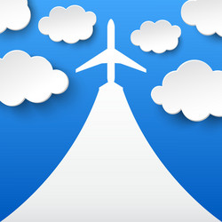 Abstract background with airplane and clouds vector