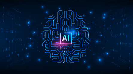 artificial intelligence hardware microchip vector image