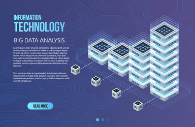 concept of big data processing isometric vector image
