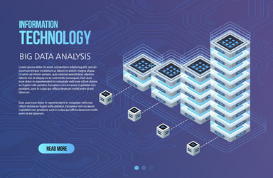 concept of big data processing isometric vector