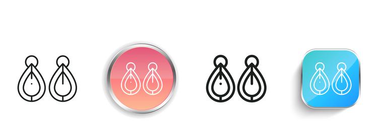 earrings icon thin linear regular and button vector image