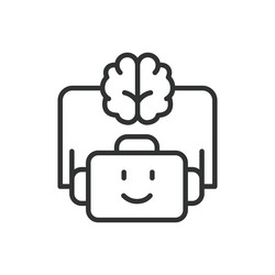 robot intelligence icon in line design vector image