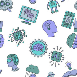 seamless pattern with artificial intelligence vector image