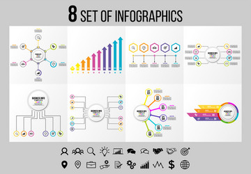 set of infographics elements design template vector image