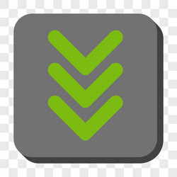 triple arrowhead down rounded square button vector image