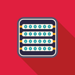 abacus showing long shadow on red background vector image