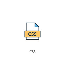 css concept 2 colored line icon simple yellow vector