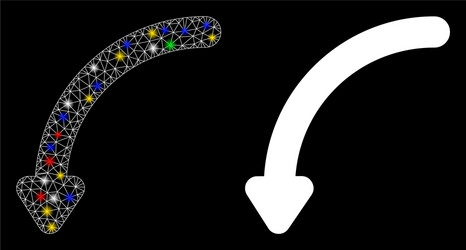 flare mesh wire frame rotate left icon with vector image