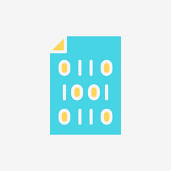 flat icon paper file document with binary code vector image