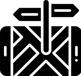 map on smartphone icon location and navigation vector image