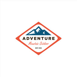 mountain expedition logo vintage nature Vector Image