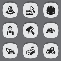 set of 9 editable structure icons includes vector image