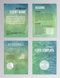 Set of poster brochure design templates in aqua vector