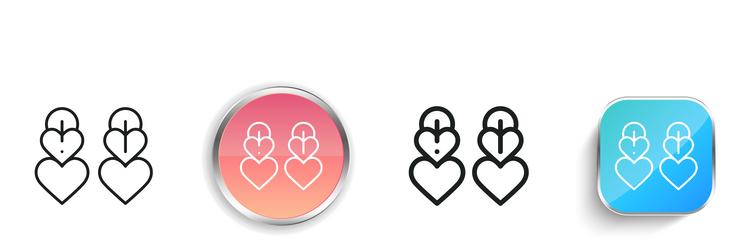 earrings icon thin linear regular and button vector image