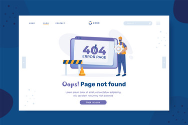 error 404 page not found on web banner template vector image