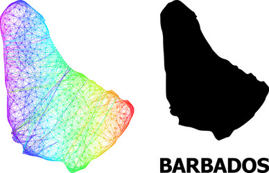 network map barbados with spectrum gradient vector image