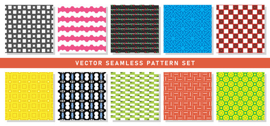 seamless pattern texture background set vector image