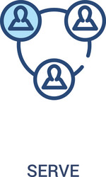 serve concept 2 colored icon simple line element vector image