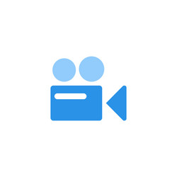 Video camera icon blue monochrome color vector