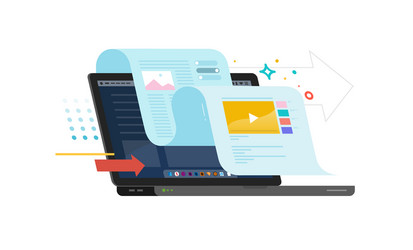working with information in digital form vector image