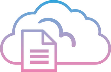 cloud computing with document gradient style icon vector image