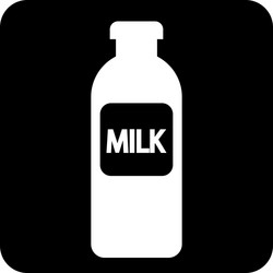 Milk bottle button vector