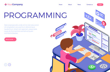 programmer developing online chat website vector