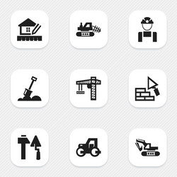 set of 9 editable structure icons includes vector