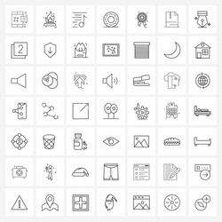 49 universal line icons for web and mobile badge vector