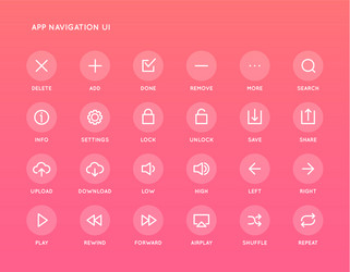 app control system user interface ui icon set vector