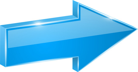 Blue shiny 3d arrow Royalty Free Vector Image - VectorStock