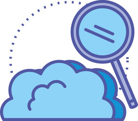 cloud computing technology with search magnifying vector image