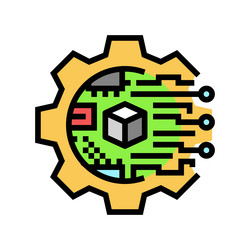 digital transformation tech color icon vector image