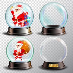 Empty Snow Globe Set vector image