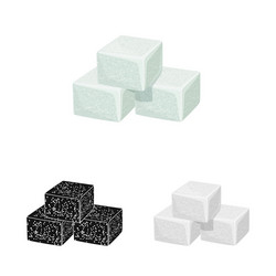 isolated object cube and food icon collection vector image